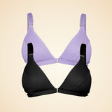 Adaptive velcro bra two pack in lilac and black