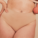 Beige high waisted underwear shown from the front