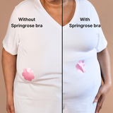 Showing the supportive nature of the Springrose Goddess Lift Mobility Bra, an adaptive bra for larger busts