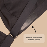 Close up of the Velcro on the Springrose velcro front close bra.