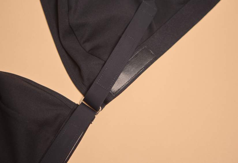 Adaptive Bra Velcro Closures: a close up of the Springrose Adaptive Velcro Bra's velcro closures