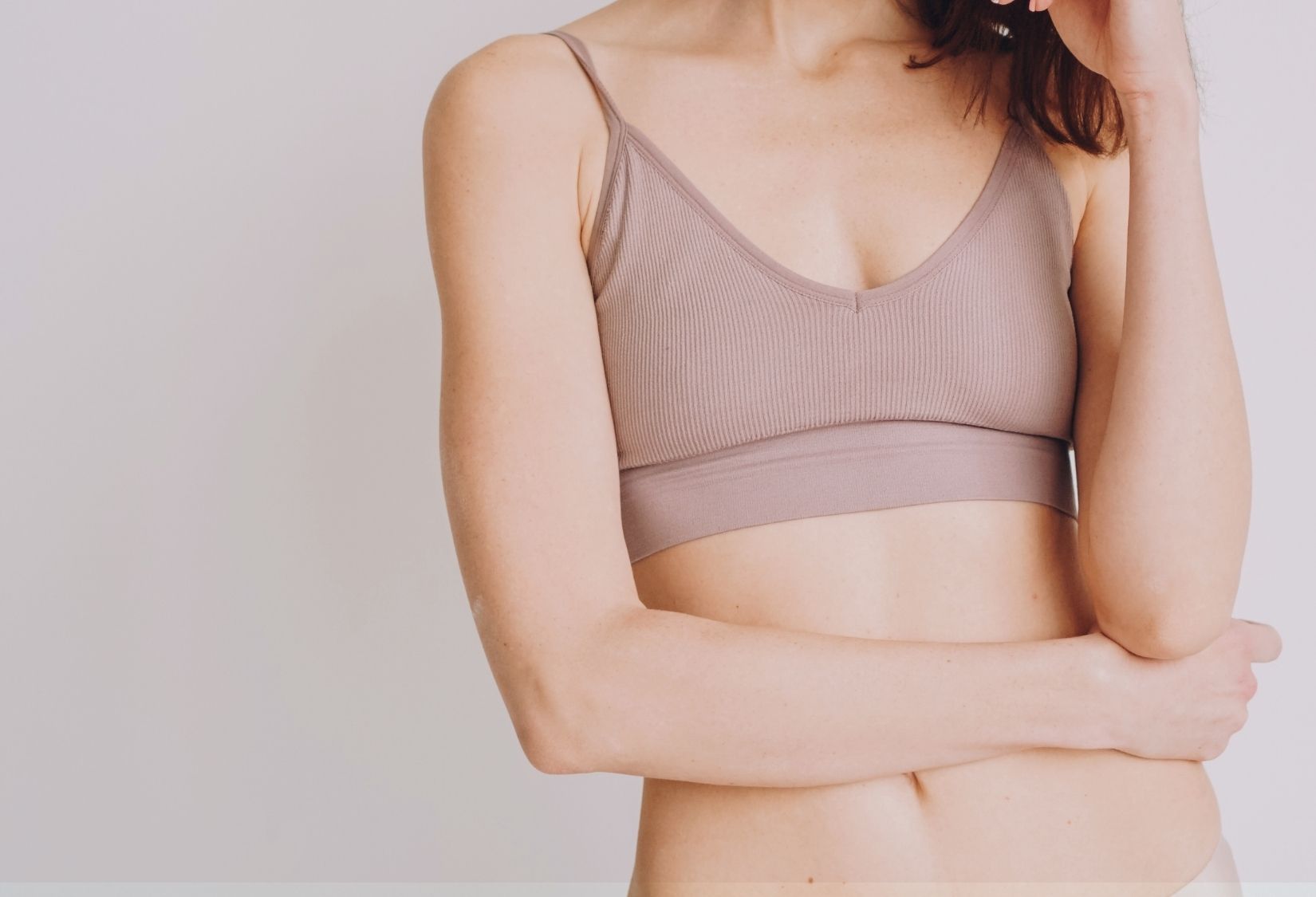 Bra for limited range of motion: Minimalist wireless bra with thin straps