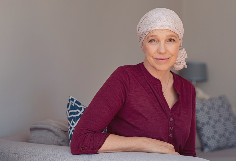 breast cancer surgery recovert tips: a woman resting at home