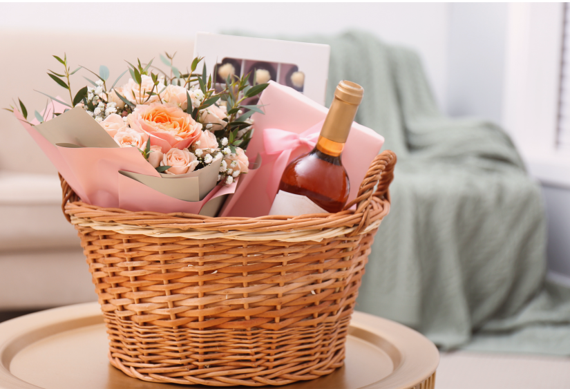 Gifts For Someone With Arthritis: a gfit box with flowers and adaptive gifts