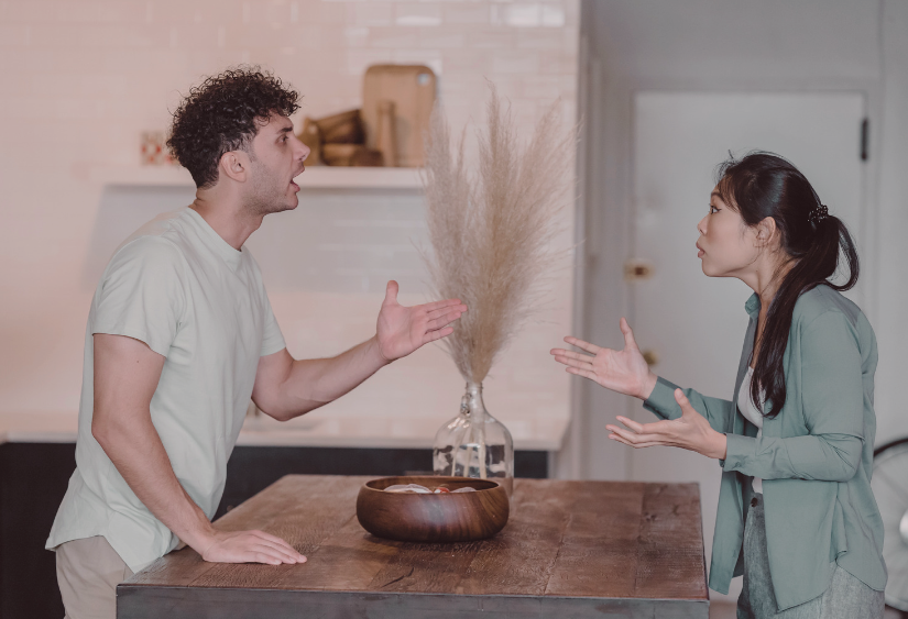 how to fix resentment in a relationship - a young couple arguing heatedly