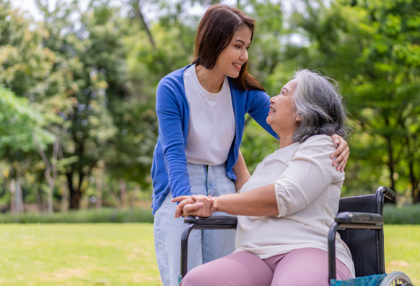 how to help a stroke survivor recover - featured Image: a woman caring for her mother