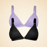 Adaptive velcro bra two pack in lilac and black