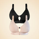Adaptive plus size bra two pack in beige and black