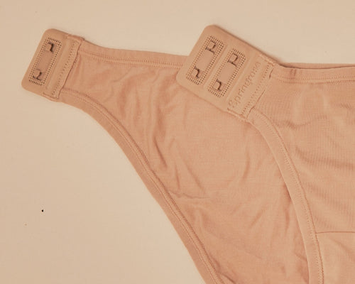 Close up of the adaptive underwear's magnetic closure