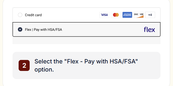 Screenshot of how to checkout out and purchase Springrose adaptive bras with FSA/HSA