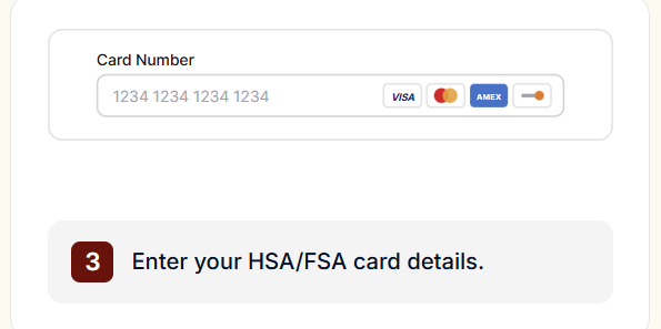 Screenshot of how to use FSA/HSA at checkout to buy Springrose adaptive bras